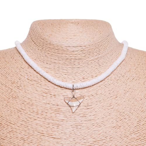 BlueRica Shark Tooth on Puka Shell Beads Necklace (18" 3U)3