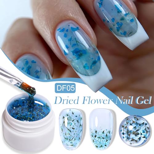Set 4 esmaltes gel 5ml flores secas natural azul miniatura 3