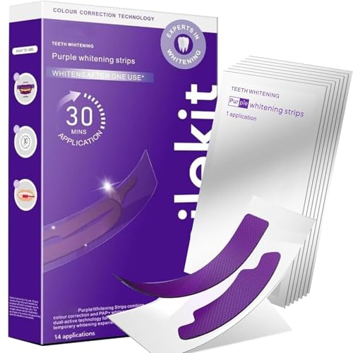 Purple Whitening Strips Gently Remove Tooth Stains Protect Tooth Enamel Use Advanced 9d Whitening Technology to Create A Brighter Smile Enamel Safe for Sensitive Tooth 28 Strips