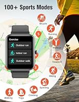 Fitness Tracker Fitness Watches for Women Men (Make/Answer Calls), 1.85" Smart Watch for iPhone/Android Phones, Heart Rate/Sleep Monitor Steps Tracker Watch Pedometer IP68 Waterproof (Dark Black) — image 2