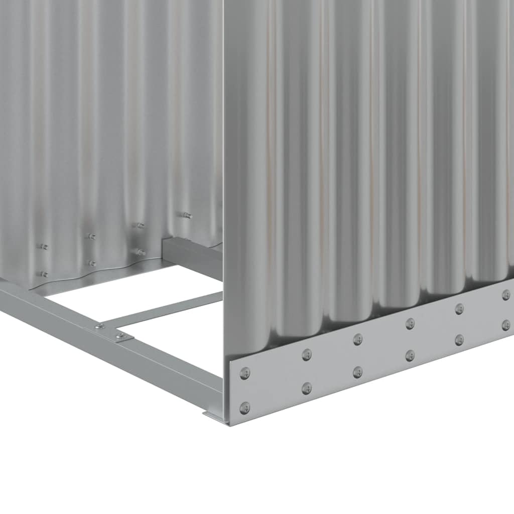 Soporte para leña de chimenea de acero galvanizado, 40 x 45 x 100 cm, resistente estantería para leña con ganchos para fijación a la pared para almacenamiento de madera seca en el jardín y