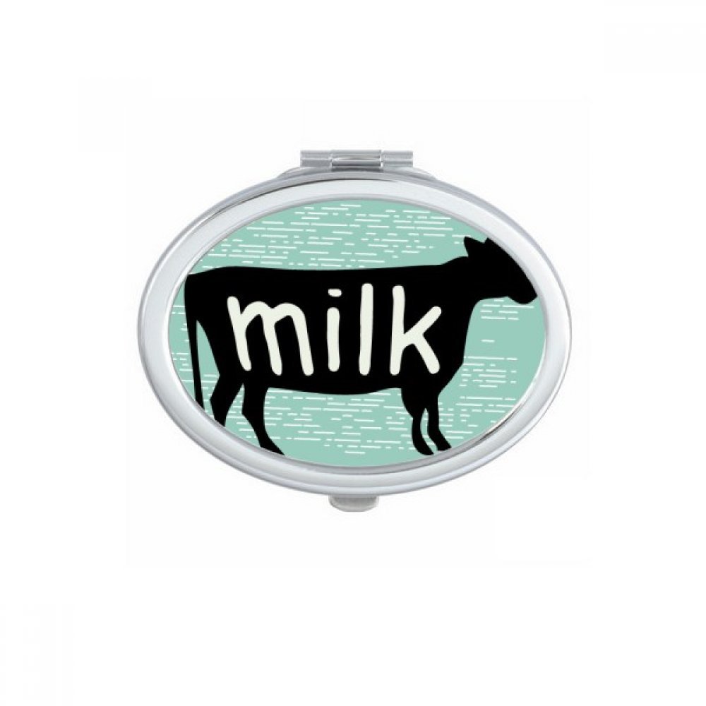 Miroir de maquillage compact ovale silhouette vache noire, l'accessoire mignon fait main