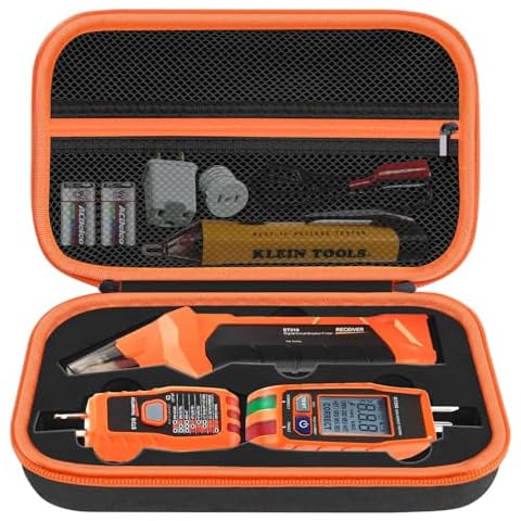 HESTECH Hard Carrying Case Compatible with Klein Tools ET310 AC Circuit Breaker Finder & 80041 Outlet Repair Tool Kit & RT250 GFCI Receptacle Tester Electrical Tools Storage Organizer Bag (Case Only) Cover