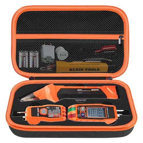 HESTECH Hard Carrying Case Compatible with Klein Tools ET310 AC Circuit Breaker Finder & 80041 Outlet Repair Tool Kit & RT250 GFCI Receptacle Tester Electrical Tools Storage Organizer Bag (Case Only)