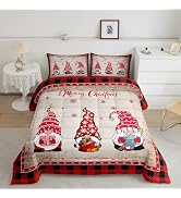 Manfei Red Truck Christmas Comforter Set Queen - 3pc Bedding With 90x90" Quilt & 2 Pillowcases