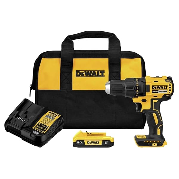 DEWALT 20V MAX Cordless Drill Driver Set, 1/2 Inch Electric Drill, 2 Speed, XR 2.0 Ah Battery and Charger Included (DCD777D1)