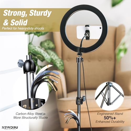 Image of NEWDRU TripGrip Pro - Adjustable & Foldable Tripod Stand | Universal Phone Holder & Bluetooth | Multi-Angle Stand for Reels, YouTube, Live Streaming & Vlogging
