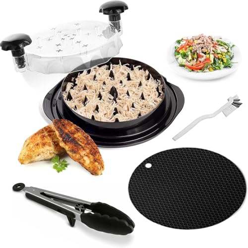 PrimeEase Chicken Shredder Tool Twist Large – 10” Meat Shredder Tool with Non-Slip Mat, Cleaning...