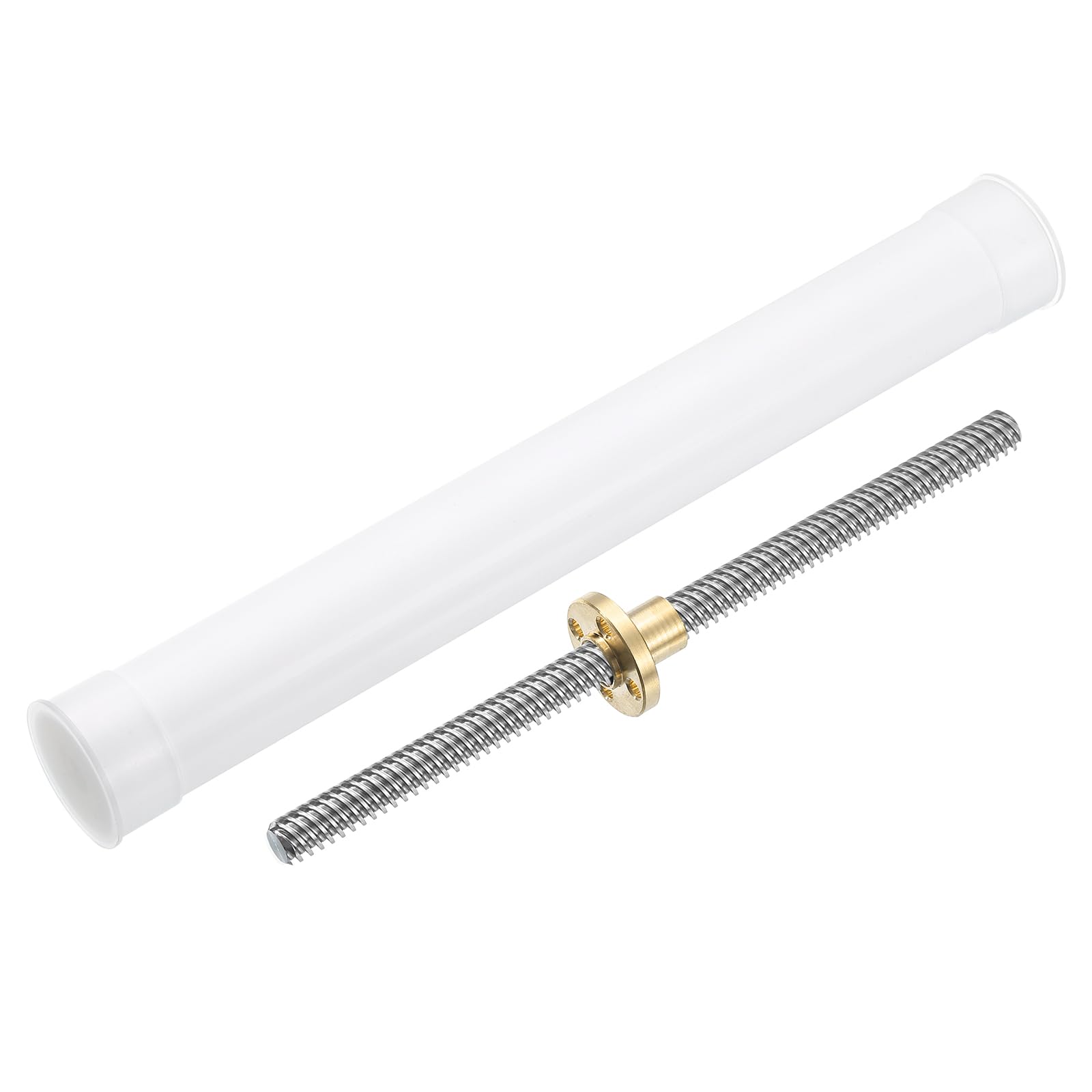 uxcell 1Pcs 200mm Tr8x8 Lead Screw with Brass Nut (Acme Thread, 2mm Pitch, 4 Starts, 8mm Lead), 304 Stainless Steel Screw Bar Printer Upgrade Parts with Plastic Packaging Tube, Silver — Amazon image 12