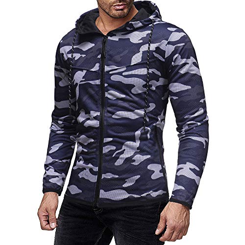 YanHoo Sudadera con Capucha y Estampado de Camuflaje otoñal de Manga Larga para Hombres Otoño e Invierno de 2018 Enviar Amigos Primero Delgado y Guapo
