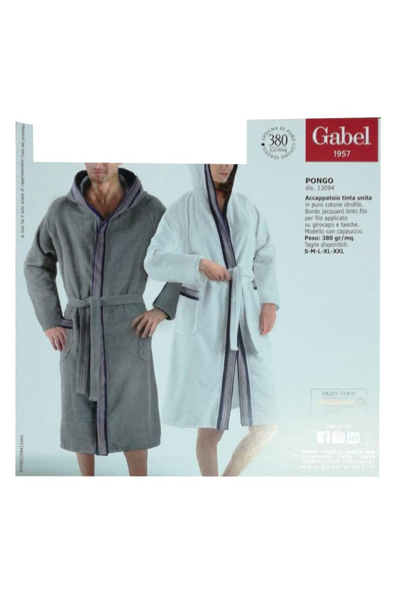 Gabel Pongo Adulto Accappatoio Spugna Bordato in CINIGLIA