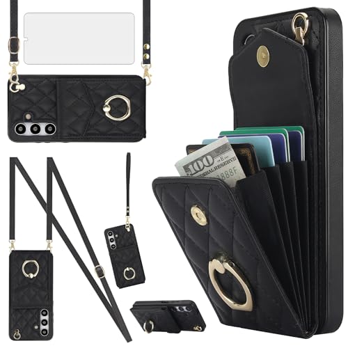 Housse Samsung Galaxy S24 5G en cuir avec bandoulière pour voyage