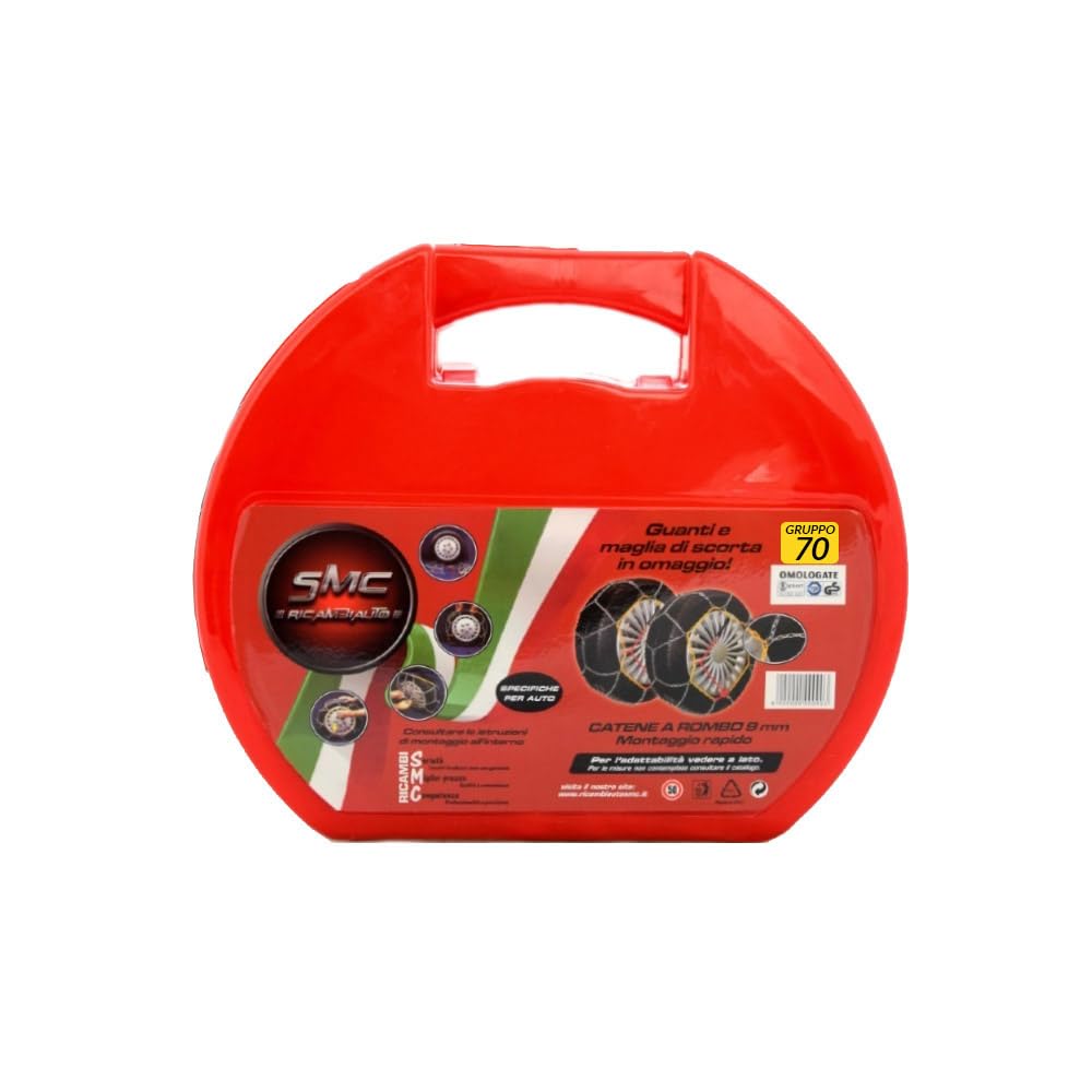 Catene da Neve OMOLOGATE O-Norm TUV SMC 9mm per Pneumatici GOMME 195/60 R 15