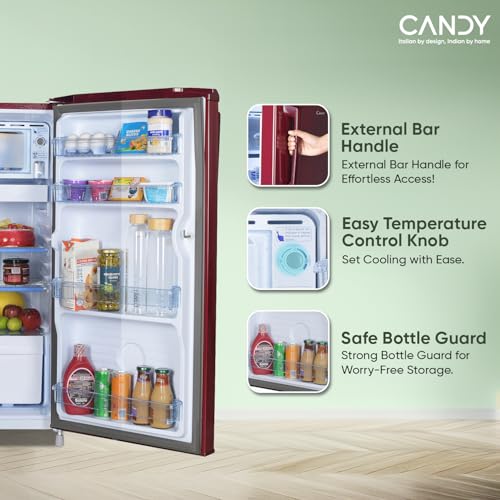 CANDY 165L 1 Star Direct Cool Single Door Refrigerator with Stabilizer free Operation (Red Mono, CSD1761RM) - Image 7