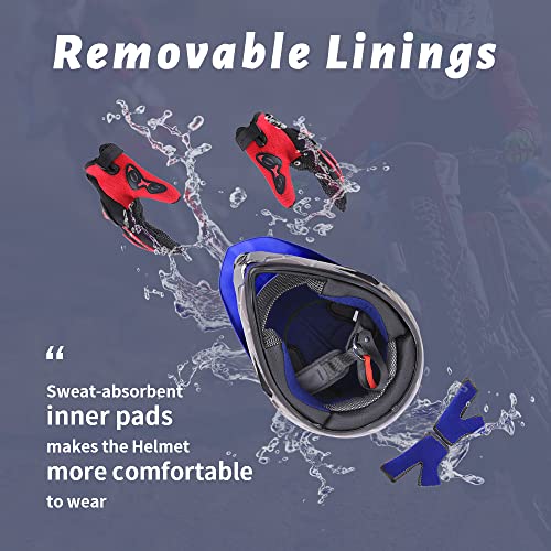 Oumurs Dot Youth Dirt Bike Helmet,Kids Atv Helmets With Gloves Goggles For Youth Boys Girls 5-14 Ages ,Four Wheeler Helmet Kids Motocross Bmx Mx Utv Snowmobile Go Kart Full Riding Racing Skateboard #TOP3