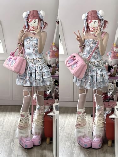 Cute y2k Crossbody Purses for Women, Coquette Fashion Shoulder Bag Aesthetic Harajuku Cutecore Sling Purse Handbag (pink colour)4