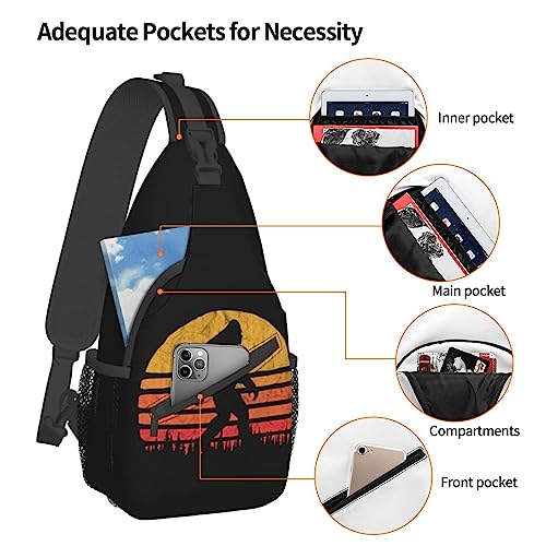 Sunset Bigfoot Sling Backpack Travel Crossbody Casual Chest Shoulder Bag Fashion Fanny Pack4