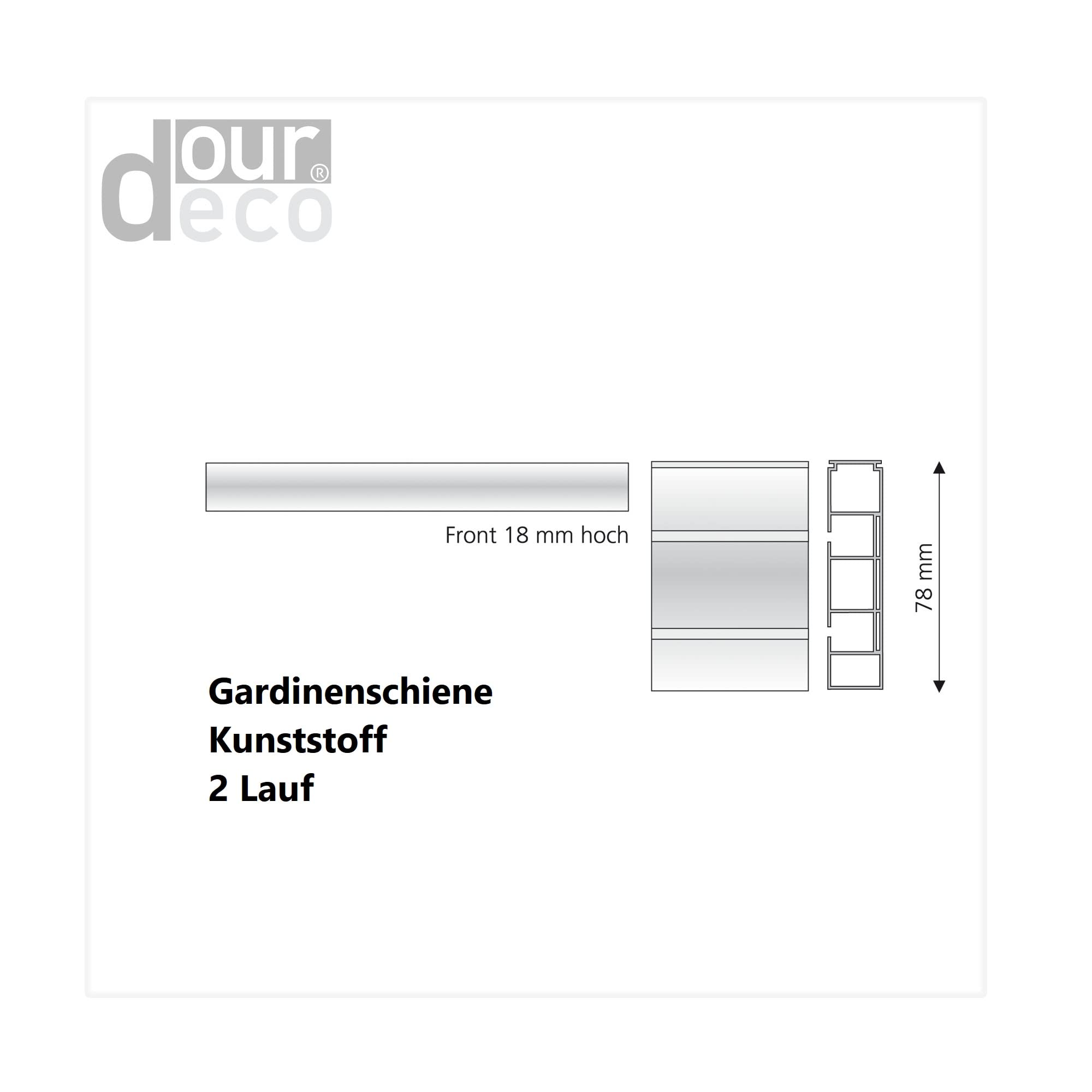 Vorhangschiene, Gardinenschiene weiß, 450 cm, 2-läufig (3x 150 cm inkl. Verbinder)