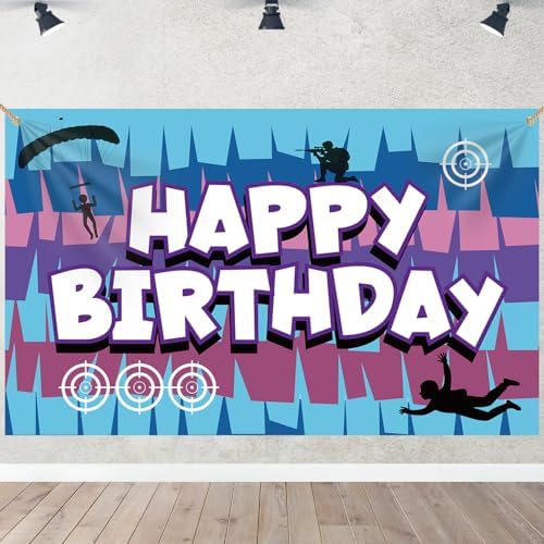 Video Game Birthday Backdrop Party Decorations, Gaming Happy Birt...
