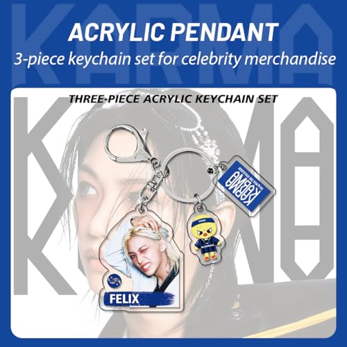 BCHMN Lnsignias y Llaveros Stray-Kids, SKZ Llaveros, SKZ Kawaii Keychain, Artículos para Niños y Niñas, Regalos para Fans (FELIX) - imagen 2