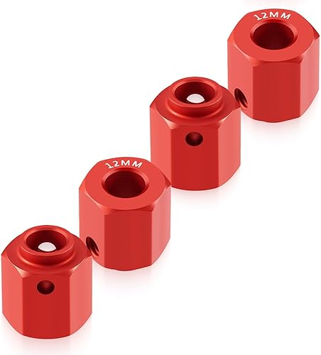 Miniatura 3 de RCLIONS Bujes de rueda hexagonal de 0.472 in para Trx4 110 RC Model Crawler Car (rojo)