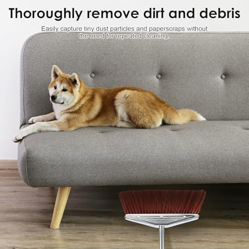 KTCINA Besen und Kehrschaufel Set mit Langem Stiel 92 cm Besen Set mit Kehrschaufel Metall Dauerhaft Besen und Kehrschaufel Stehend für Drinnen und Draußen Wohnzimmer Küche Garten – Bild 6