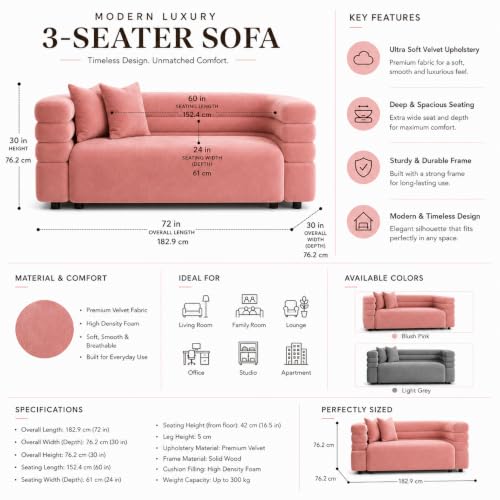 Image of Modern Designer Furniture Collection | Premium Upholstered Lounge Seating with Sculptural Contemporary Design | High-Density Foam Cushions & Solid Wood Frame | Minimalist Home & Living (Rose Gold)