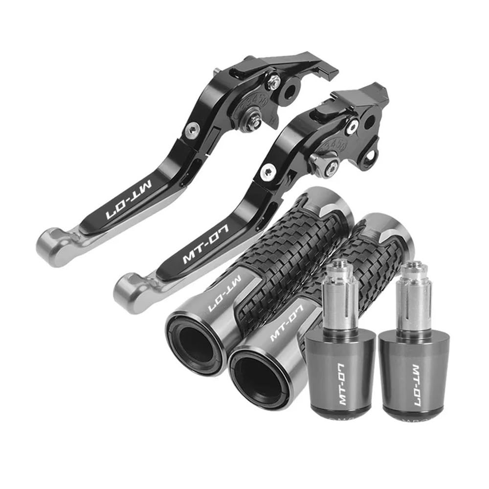 XVAsdgAER Motorcycle Brake Clutch Levers Handlebar Grip for Ya&maha MT-07 FZ-07 2014-2019(Gray)