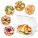 Zezzxu 40 Pack Clear Hinged Plastic Containers, Sturdy To Go Clamshell Food Containers with Lids, Disposable Take Out Boxes for Desserts Cake Slices Sandwich Salad Cookies (7.2 × 4.7 ×3 Inches)