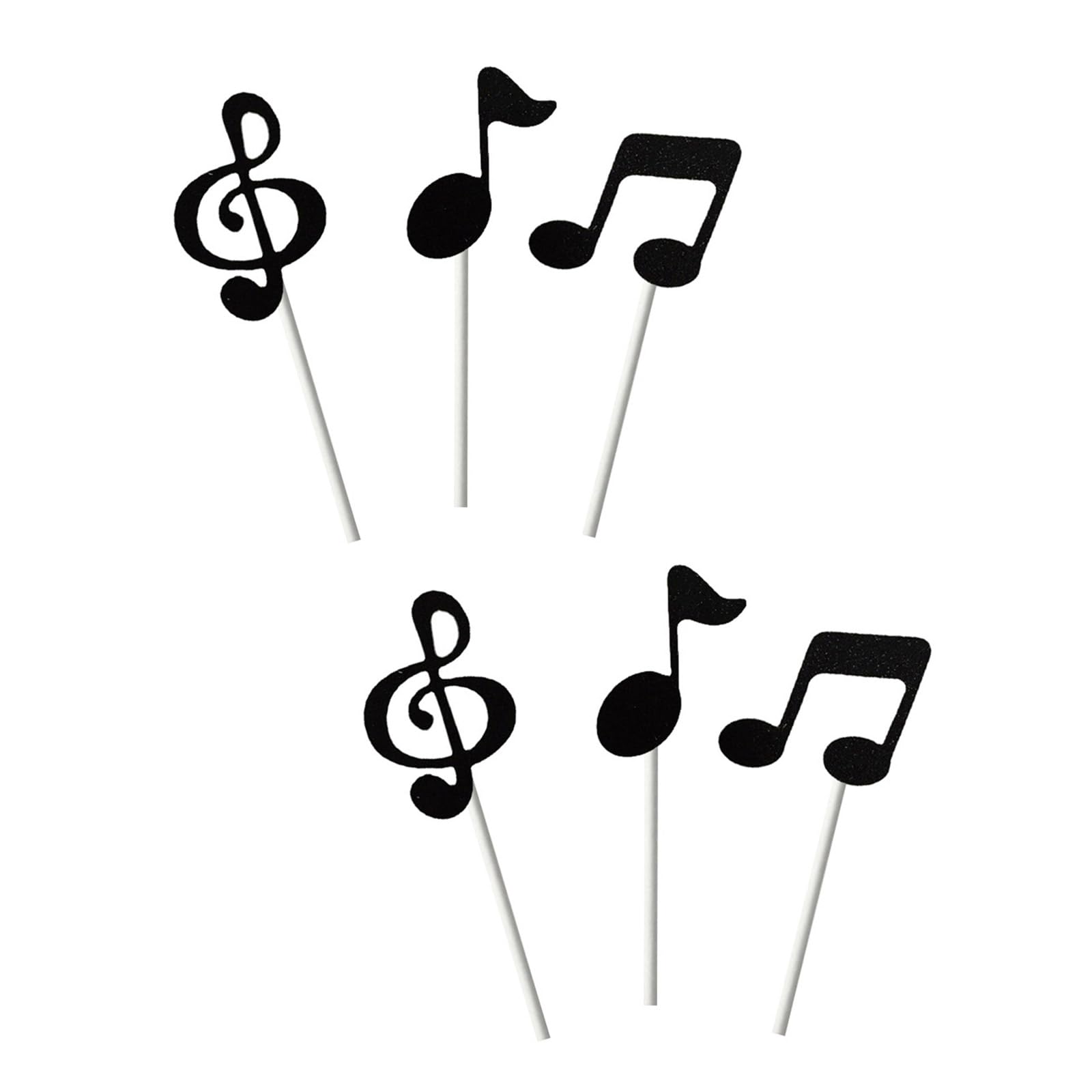 Jazuaiao Of 1 Music Cake Toppers Colorful Eighth Note Cupcake Insert for Themed Parties Paper Food Safe Decoration Musical Theme Party Supplies