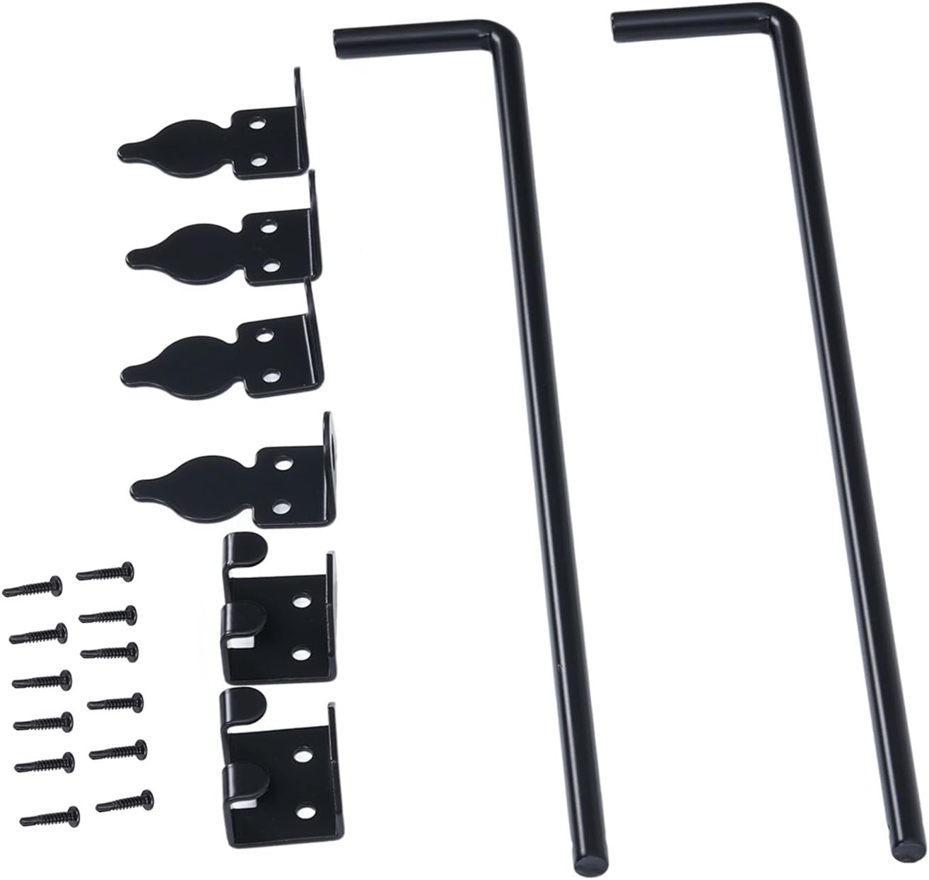 WALFRONT Black Carbon Steel Drop Rod Gate Stopper 18 Inch Heavy Duty Ground Latch for Wooden Fences Metal Iron Gates Wrought Iron Doors