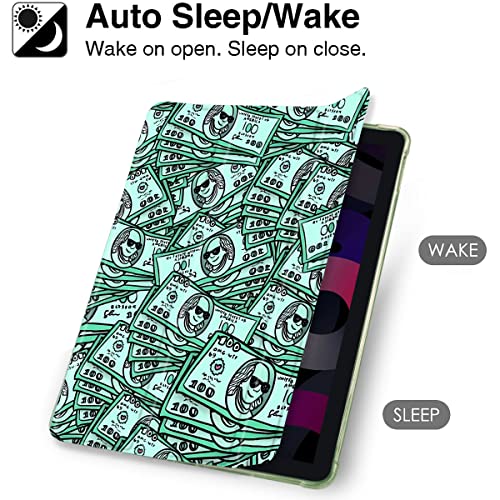 MAYCARI Funny Dollars iPad Air 4 Case with Pencil Holder, Support Auto Sleep/Wake - Image 3