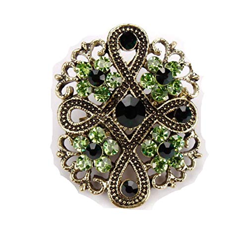 Preisvergleich Produktbild CrownOfRibbons Green Brosche Weihnachtsschmuck für Sie Strass Details