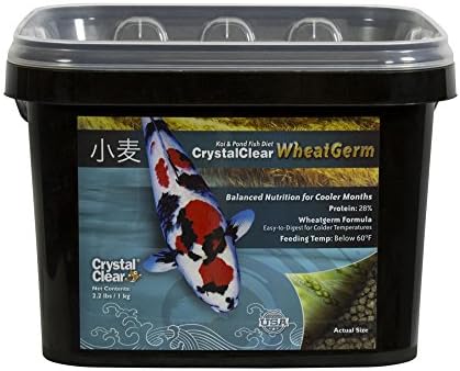 CrystalClear Koi & Pond Fish Food - Wheat Germ - 3.0mm Pellet Size - 2.2 Pound Bucket