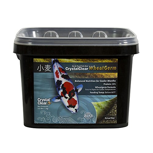 CrystalClear Koi & Pond Fish Food - Wheat Germ - 3.0mm Pellet Size - 2.2 Pound Bucket