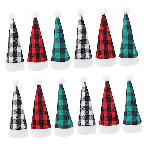 Ciieeo 12pcs Christmas Santa Hat Cutlery Holder Pouches Festive Utensil Bags for Dinner Table Decor Cloth Christmas Silverware Holders