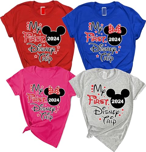 2024 My First Trip Family to Magical Kingdom Vacation Mickeey Minnnie Custom Tees Shirts Multicolor