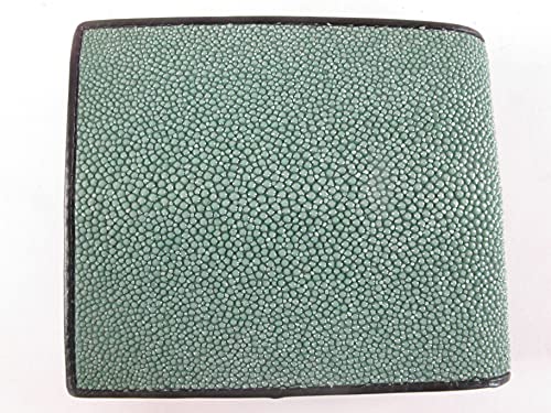 Genuine Stingray Shagreen Skin Leather Bifold Wallet (Natural, Black)3