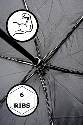 Parapluie pliant compact automatique robuste avec structure en fibre de verre
