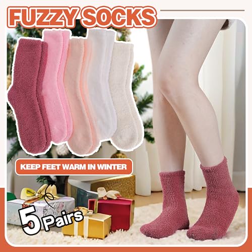 Image of Fuzzy Socks Fluffy Thick Warm Winter Soft Cozy Plush Sleep Home Fleece Cabin Soft House Socks for Women Men