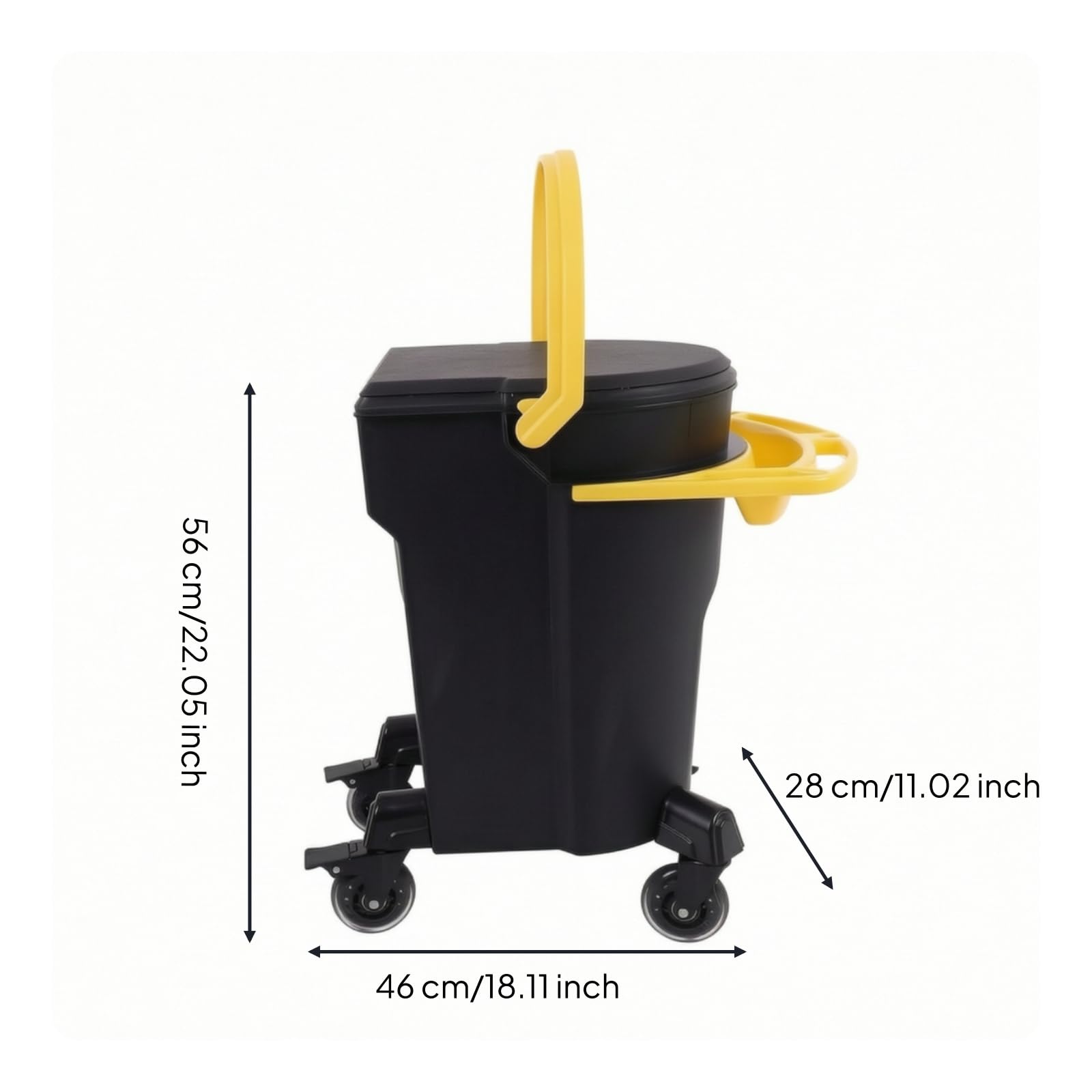 Cubo Lavado con Ruedas Multiuso Bal Limpieza con Ruedas Ahorra Espacio Cubeta Portátil para Automovilistas, Garaje