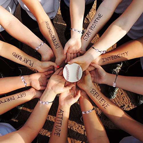 Inbagi 30 Pcs Ball Bracelet Sports Party Favors Ball Wristbands Sports Charm Bracelets Jewelry Sports Adjustable Braided Rope Bracelets For Teens Boys Girls Adults Sports Team Gifts(Black,Baseball) #TOP2