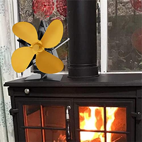 Fogão a Calor, aquecimento fogão a lenha quatro folhas, Fogões a lenha Ventilador térmico vermelho c