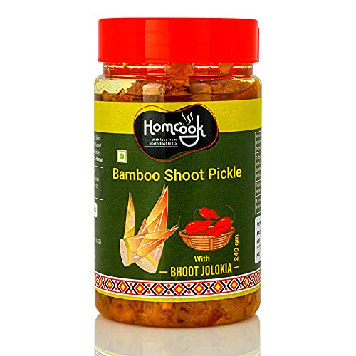 Homcook Bamboo Shoot Bhut Jolokia King Chilli Pickle from Northeast 240G