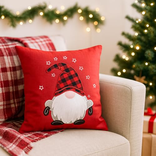 KAMACA Kissenbezug 40x40 cm rot weihnachtliche Kissenhülle mit...