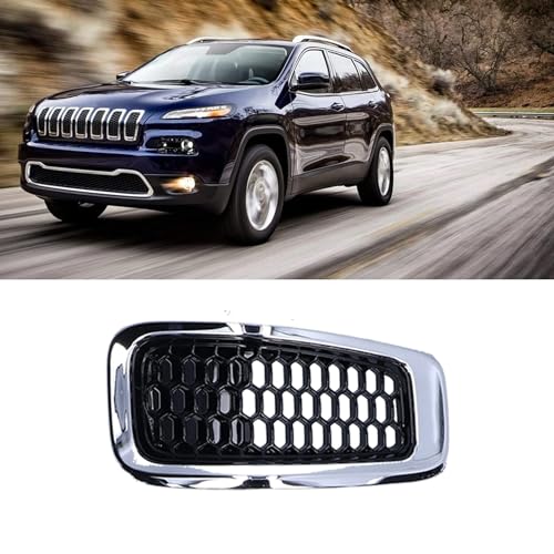 Image of Aramox Front Grille Insert ABS 7PCS Grill Guard Trim Chrome Frame Fit for Cherokee 2014-2018