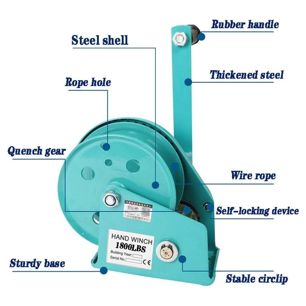 Buy JOPESA Large Rocker Boat Trailer Winch 1800lb Hand Winch Brake