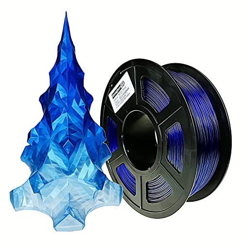Stronghero3D PETG 3D Printer Filament 1.75mm,Gradient Multicolors,Dual Color Blue to Translucent,1kg(2.2lbs) Accuracy +/-0.05mm for ender3 Cr10