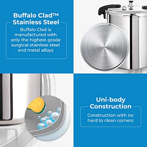 image for Buffalo Pressure Cooker 21 Qt Stainless Steel - Large Canning Pot with