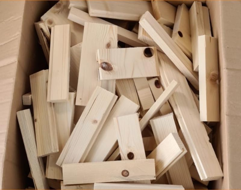 Legnetti Accendifuoco in Abete Naturale, 80 kg, per Stufe e Caminetti, Confezionati in Cartone 40x31x50 cm
